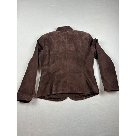 Vintage Liz Claiborne Suede Jacket Brown Women Size 10 - Picture 5 of 6